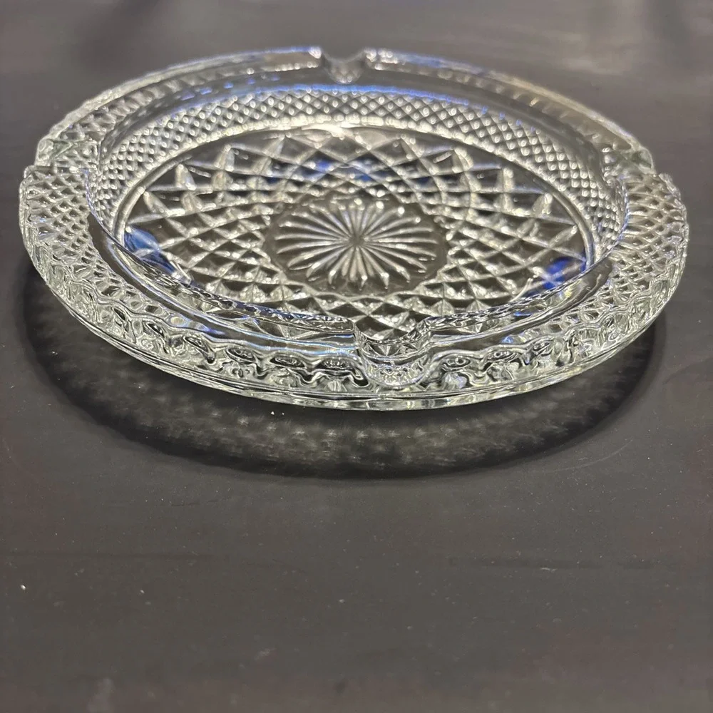 Vintage Anchor Hocking Wexford Clear Glass Ashtray Large 8.5